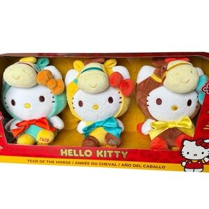 Hello Kitty Year of the Horse Plush Trio - Brown, Yellow, White